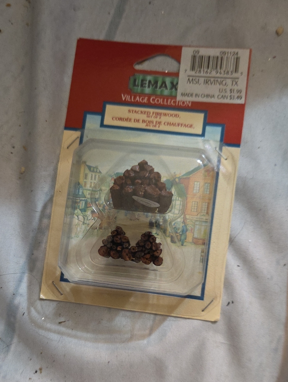Lemax Brown Painted Stacked Firewood Miniature